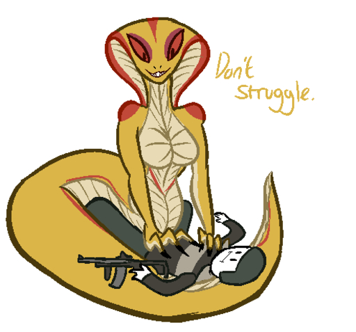 anthro apode bdsm bondage bound breasts draconcopode duo female gun jam_(artist) legless low_res naga non-mammal_breasts ranged_weapon reptile scalie serpentine snake snake_hood solo_focus video_games viper_(x-com) weapon wide_hips x-com // 496x462 // 16.3KB