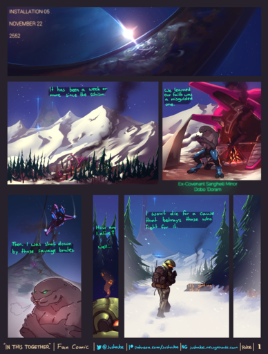absurd_res aircraft alien armor clothed clothing comic dialogue duo english_text female fire forest green_eyes gun halo_(series) headgear helmet hi_res human male mammal microsoft mountain muscular muscular_male plant ranged_weapon rube sangheili singing snow space submachine_gun text topless tree url video_games weapon xbox_game_studios // 1911x2524 // 3.5MB