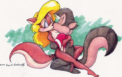 1992 amy_squirrel anthro clothing duo eric_schwartz female kissing male malefemale mammal nude rodent sciurid tree_squirrel undressing // 1006x634 // 111.0KB