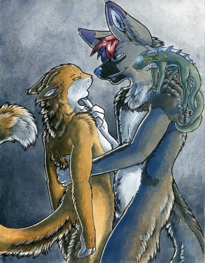 aligon anthro anthro_on_anthro blue_eyes breasts canid canine duo eye_contact felid female hypnolizard hypnosis interspecies lizard looking_at_another male malefemale mammal mind_control nipples nude open_mouth reptile romantic_couple ru ruaidri scalie simple_background standing // 636x814 // 139.9KB