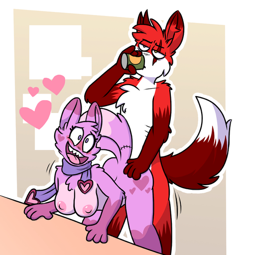 1:1 <3 ahegao all_fours anthro areola blaze_(felinia) breasts doggystyle duo felid felinia felinian female from_behind_position fur hi_res keadonger looking_pleasured male malefemale mammal nipples open_mouth pink_body pink_fur red_body red_fur scar scarf sex valentine_(felinia) // 1748x1748 // 906KB