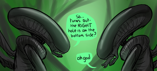 alien alien_(franchise) alien_humanoid ambiguous_gender captainzepto dialogue duo english_text humanoid humor shocked_expression text the_truth xenomorph // 1270x572 // 570.8KB