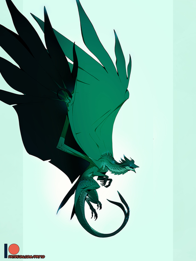 2019 3:4 ambiguous_gender claws digital_media_(artwork) dragon feral green_background green_body green_scales hi_res horn membrane_(anatomy) membranous_wings patto scales scalie simple_background solo spines western_dragon wings // 960x1280 // 481.4KB