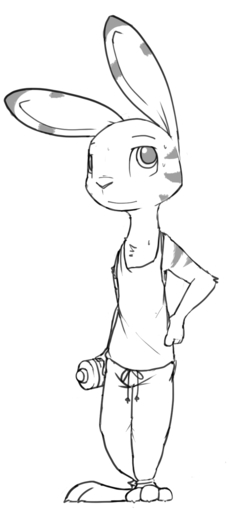 anthro barefoot biped bodily_fluids bottomwear claws clothed clothing feet hi_res jack_savage lagomorph leporid male mammal monochrome pants rabbit shirt sketch solo standing sweat tank_top toe_claws topwear zhanbow // 687x1537 // 210.8KB