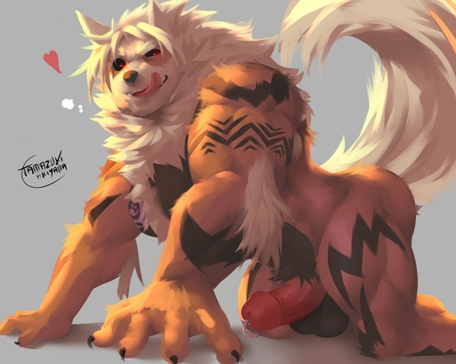 <3 all_fours anthro arcanine balls biceps black_sclera canid canine erection genital_piercing genitals humanoid_genitalia humanoid_penis laarx licking licking_lips looking_at_viewer male mammal muscular muscular_anthro muscular_male nintendo penis penis_piercing piercing pokemon pokemon_(species) red_eyes solo tamazuki_akiyama tattoo tongue tongue_out video_games // 1280x1023 // 157.9KB