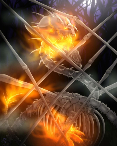 2017 4:5 bone digital_media_(artwork) dragon feral fire hi_res mistyrdis open_mouth skeleton solo teeth // 1200x1500 // 2.0MB