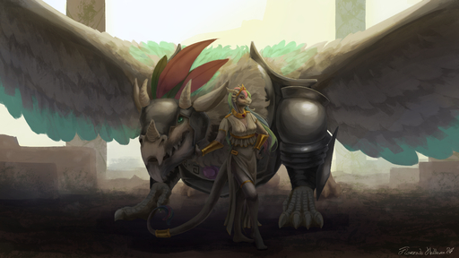16:9 4_toes 4k absurd_res anthro breasts clothed clothing digital_media_(artwork) dragon duo feathered_dragon feathered_wings feathers feet female feral floverale-hellewen green_eyes hi_res male non-mammal_breasts standing toes widescreen wingless_dragon wings // 3840x2160 // 7.1MB