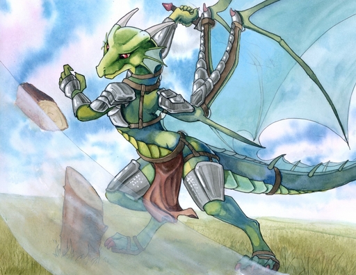 2017 anthro armor bottomwear clothed clothing day digitigrade dragon female grass holding_object holding_sword holding_weapon horn loincloth melee_weapon membrane_(anatomy) membranous_wings outside plant ruaidri scalie sky smile solo spines sword traditional_media_(artwork) unconvincing_armor weapon wings // 1280x989 // 295KB