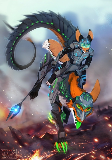 2019 anthro araivis-edelveys armor black_lips black_nose canid canine claws clothed clothing day detailed_background digital_media_(artwork) fennec feral fox fredgar fur green_tongue hi_res holding_object holding_weapon lips loen looking_at_viewer male mammal open_mouth orange_body orange_fur outside sky teeth tongue vulpes weapon // 896x1280 // 240.0KB