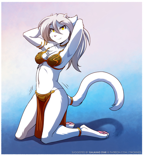 2020 <3 anthro barefoot bottomwear bra breasts cleavage clothed clothing collar conditional_dnp digitigrade domestic_cat feet felid feline felis female fur gradient_background hands_behind_head hi_res horn keidran kneeling lady_nora loincloth looking_at_viewer mammal midriff navel pawpads pink_pawpads pose simple_background skimpy skimpy_dress slave slave_leia slave_leia_costume solo tom_fischbach twokinds underwear webcomic webcomic_character white_body white_fur yellow_eyes // 1183x1280 // 1.5MB