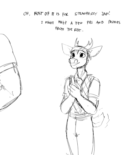 2021 anthro antlers cat_knight cervid clothed clothing comic deer_prince dialogue domestic_cat duo english_text felid feline felis female hi_res hladilnik horn male mammal monochrome simple_background sweater sweater_vest tailwag text topwear vest // 1280x1440 // 113.8KB