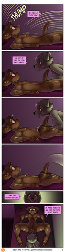 absurd_res alphonse_(james_howard) anthro canid canine canis comic dialogue domestic_cat domestic_dog duo felid feline felis female hi_res james_howard jill_(james_howard) male malefemale mammal spread_legs spreading // 1214x4671 // 2.4MB