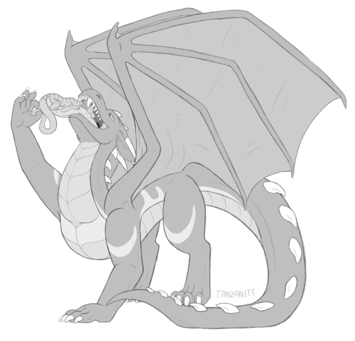 absurd_res bunsen dragon duo feral hi_res monochrome nyminex scalie size_difference swallowing tanzanite teeth throat tongue vore western_dragon // 4800x4608 // 3.0MB