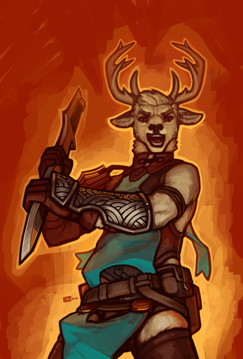 2013 anthro antlers armor belt biped cervid clothed clothing digital_media_(artwork) holding_object holding_sword holding_weapon horn looking_at_viewer male mammal melee_weapon open_mouth simple_background snowskau solo standing sword teeth weapon // 678x1000 // 365.5KB