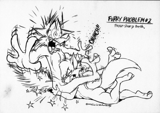 1993 anthro bite canid canine canis cock_and_ball_torture duo english_text eric_schwartz fellatio female fox furry_problems genital_torture male malefemale mammal monochrome oral ouch pain penile penis_bite sex simple_background tammy_vixen text white_background wolf // 990x700 // 118.6KB