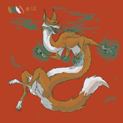 1:1 asian_mythology canid canine dragon east_asian_mythology eastern_dragon feral fox fur furred_dragon hi_res hybrid mammal multi_limb mythology shamerli solo whiskers wingless_dragon // 1920x1920 // 1.5MB