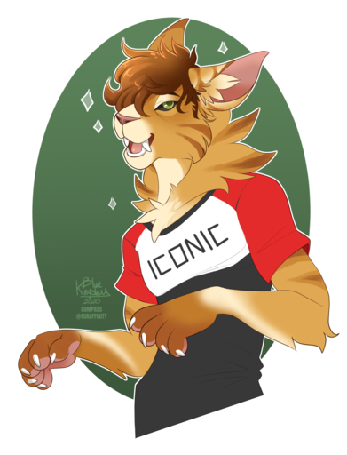 2020 5_fingers anthro clothed clothing compass_(artist) digital_media_(artwork) felid feline fingers hi_res male mammal open_mouth solo teeth tongue // 1069x1400 // 526.8KB