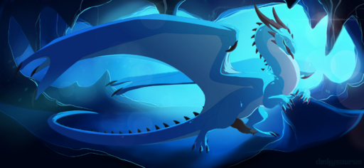 2019 blue_body blue_eyes blue_tail cave claws dinkysaurus dragon erection feral genitals hi_res looking_at_viewer male membrane_(anatomy) membranous_wings nude penis presenting scalie solo tongue tongue_out wings // 2000x923 // 2.0MB