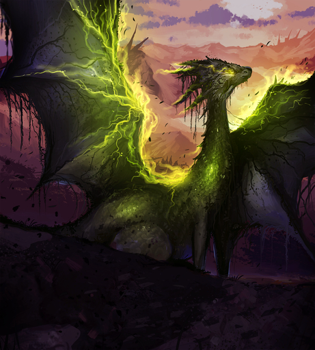 2016 ambiguous_gender detailed_background digital_media_(artwork) dragon feral hi_res horn membrane_(anatomy) membranous_wings ryky scalie solo western_dragon wings // 1319x1466 // 2.1MB