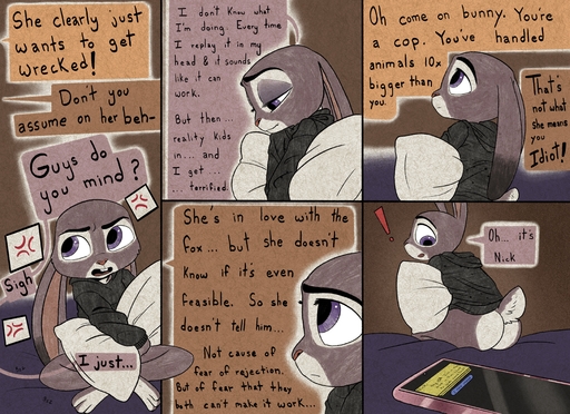 absurd_res annoyed anthro bed bottomless buckteeth bucky_oryx-antlerson butt cellphone clothed clothing comic dialogue ears_down english_text exclamation_point female fur furniture grey_body grey_fur half-closed_eyes hi_res holding_object hoodie judy_hopps lagomorph leporid looking_back mammal multicolored_body multicolored_fur narrowed_eyes on_bed phone pillow pivoted_ears pronk_oryx-antlerson purple_eyes rabbit sitting smartphone solo teeth text topwear tush two_tone_body two_tone_fur unseen_character white_body white_fur // 5500x4000 // 8.7MB