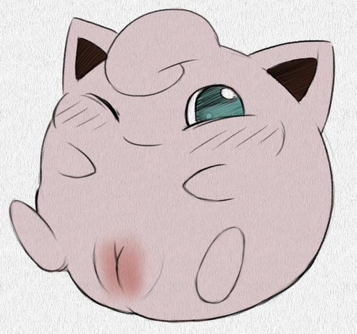 female feral genitals graphite_(artwork) jigglypuff looking_at_viewer mammal nintendo one_eye_closed pencil_(artwork) pokemon pokemon_(species) pussy python13rp simple_background solo traditional_media_(artwork) video_games waddling_head white_background wink yaroul // 824x771 // 581.9KB