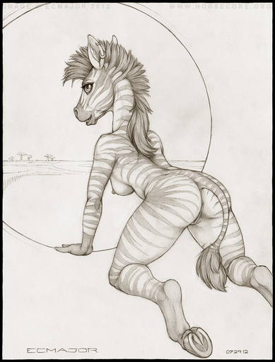 2012 all_fours anthro anus breasts butt ear_piercing ecmajor equid equine female fur genitals happy hooves horse looking_at_viewer looking_back mammal mane monochrome nipples nude open_mouth open_smile outside piercing pussy rear_view savanna smile solo spread_legs spreading stripes tail_tuft tuft zebra // 731x962 // 236.0KB