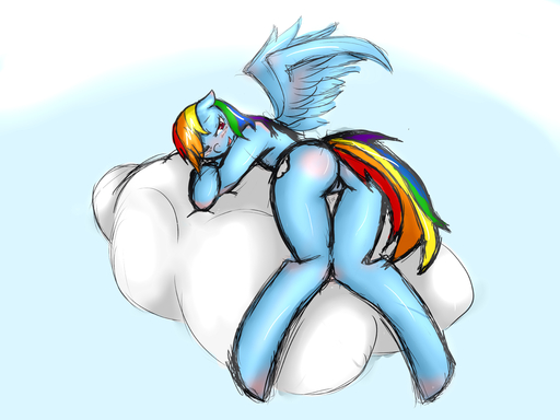 4:3 absurd_res anthro anthrofied avante92 blue_body blue_feathers blue_fur equid equine feathered_wings feathers female fur genitals hair hi_res horse mammal multicolored_hair multicolored_tail pegasus pussy rainbow_dash_(mlp) rainbow_hair rainbow_tail solo wings // 8000x6000 // 12.2MB