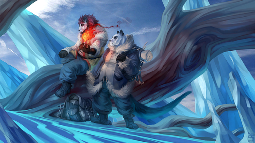 16:9 2020 5_fingers anthro clothed clothing day detailed_background digital_media_(artwork) fingers giant_panda male mammal outside sky ursid widescreen zephra // 1280x720 // 1.2MB