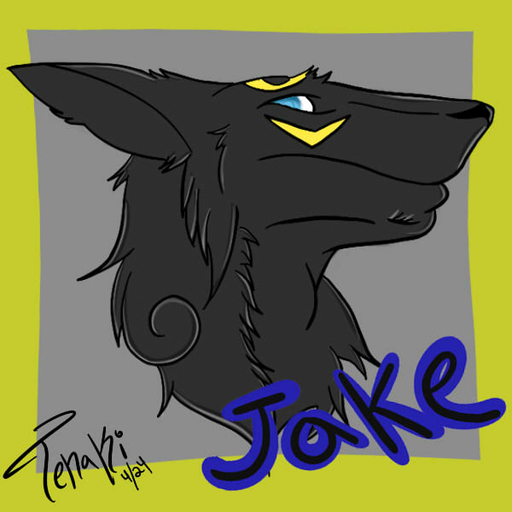 1:1 black_body black_fur black_nose blue_eyes canid canine canis fur grey_background hybrid jake_(amaterasuwolfy) looking_at_viewer male mammal portrait sergal signature simple_background solo tenaki wolf // 600x600 // 37KB