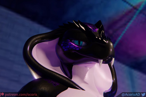 3:2 3d_(artwork) acaris_(artist) animated anthro anus backsack balls black_anus black_body black_scales blue_eyes butt butt_grab claws claws_out digital_media_(artwork) digitigrade fangs fangs_bared first_person_view genitals hand_on_butt iridescent knot male markings no_sound penis perineum presenting presenting_anus presenting_hindquarters presenting_penis pupils purple_body purple_scales reptile scale_markings scales scalie slit_pupils snake snake_hood solo thick_tail underview webm // 1500x1000, 16.7s // 9.4MB