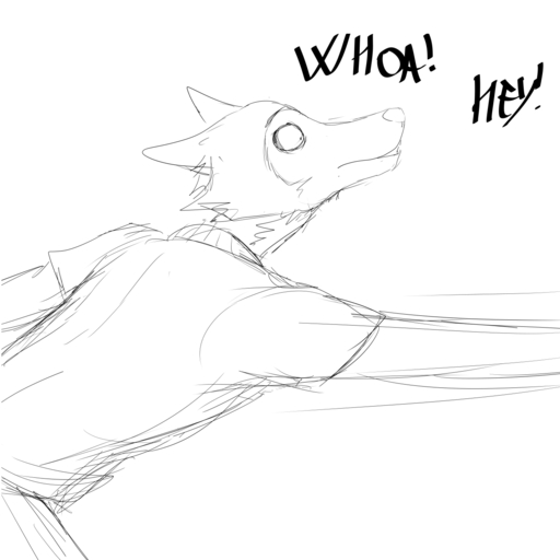 1:1 anthro arm_pull beastars canid canine canis comic dialogue english_text hi_res hladilnik legoshi_(beastars) male mammal monochrome offscreen_character simple_background sketch solo text white_background wolf // 1280x1280 // 100.4KB