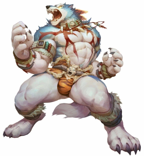 abs angry anklet anthro bottomwear bracelet canid canine canis clothing fighting_pose hi_res jewelry loincloth male mammal muscular muscular_anthro muscular_male necklace null-ghost pose sharp_teeth simple_background solo tattoo teeth thick_thighs white_background wolf // 1215x1319 // 108.7KB