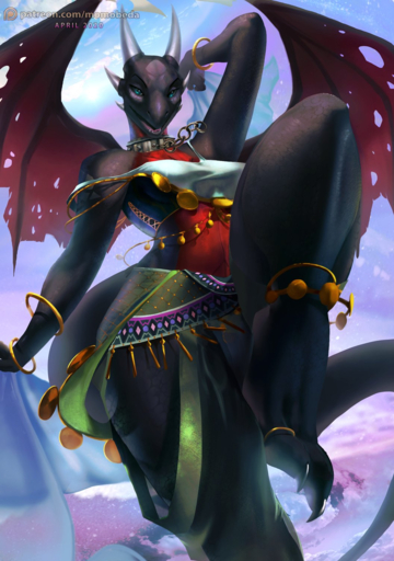 activision anthro blue_eyes breasts chain claws clothing collar cynder dancing detailed_background dragon exotic_dancer female hi_res horn jewelry looking_at_viewer membrane_(anatomy) membranous_wings momobeda small_breasts smile solo spyro_the_dragon video_games wings // 1056x1500 // 2.8MB