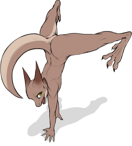 2019 anthro anus casual_nudity digital_media_(artwork) female full-length_portrait genitals handstand hi_res kobold nude nude_anthro nude_female portrait pupils pussy scalie simple_background slit_pupils solo spread_legs spreading tan_body upside_down w4g4 white_background // 1263x1402 // 66.4KB