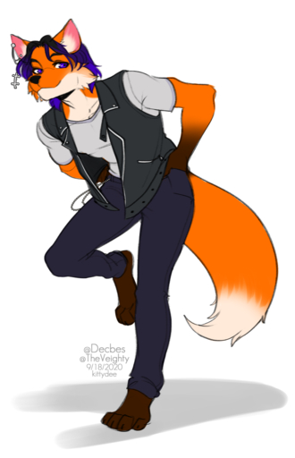 2020 4_toes anthro barefoot baxter_(baxwolf75) canid canine claws clothed clothing digital_media_(artwork) feet fox hi_res kittydee looking_at_viewer male mammal purple_eyes simple_background smile solo toes white_background // 826x1280 // 371.5KB