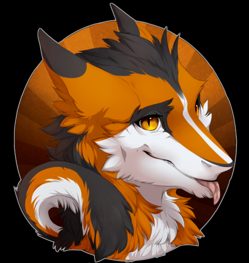 alpha_channel ambiguous_gender black_body black_fur brown_background fur hi_res looking_at_viewer mammal maskamc5 multicolored_body multicolored_fur orange_body orange_eyes orange_fur portrait sergal simple_background solo tongue tongue_out transparent_background white_body white_fur // 1700x1796 // 1.9MB