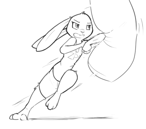 anthro barefoot biped black_and_white bottomwear buckteeth clothed clothing ears_back feet female hi_res judy_hopps lagomorph leporid long_ears mammal monochrome open_mouth pivoted_ears punching_bag rabbit shirt shorts sketch solo tank_top teeth topwear zhanbow // 1843x1629 // 328.7KB