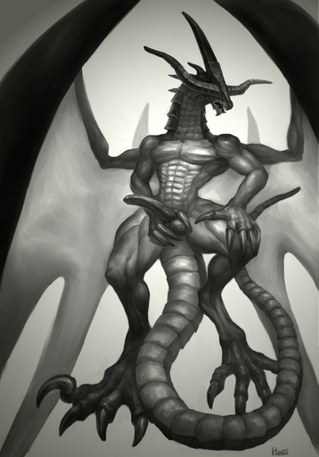 2014 abs anthro athletic bahamut balls biceps big_penis butt claws digitigrade dragon erection eyeless fangs genitals hi_res horn klongi male membrane_(anatomy) membranous_wings monochrome muscular muscular_anthro nude open_mouth pecs penis reptile scales scalie simple_background solo teeth toe_claws vein video_games western_dragon wings // 896x1280 // 144.4KB