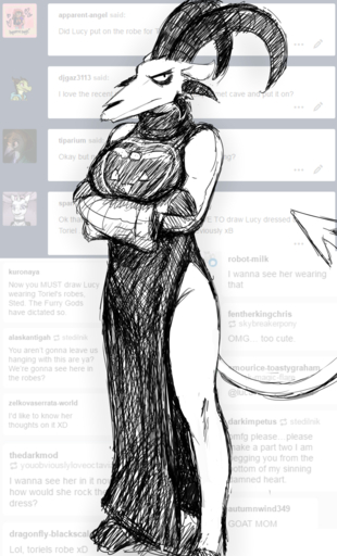 anthro big_breasts bovid breasts caprine caprine_demon cosplay crossed_arms demon english_text female hi_res hladilnik horn lucy_(hladilnik) mammal solo spade_tail text toriel tumblr undertale video_games // 775x1280 // 959.6KB