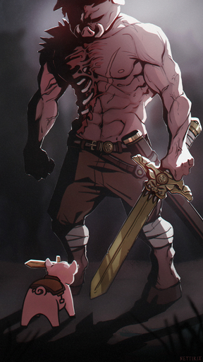 2019 4_fingers abs anthro belt biceps bottomwear clothed clothing digital_media_(artwork) domestic_pig duo exposed_bones feral fingers gold_(metal) golden_sword hi_res holding_object holding_sword holding_weapon hooves male mammal melee_weapon minecraft muscular navel neytirix nipples object_in_mouth pants peepee_poopoo pewdiepie saddle scar size_difference snout suid suina sus_(pig) sword sword_in_mouth topless tusks undead vein video_games weapon zombie_pigman // 1200x2133 // 610.2KB