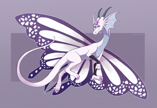 2019 3_toes 4_fingers blue_eyes claws digital_media_(artwork) dragon eyebrows eyelashes feet female feral fingers hi_res horn icelectricspyro simple_background smile solo toes wings // 2590x1782 // 1.8MB