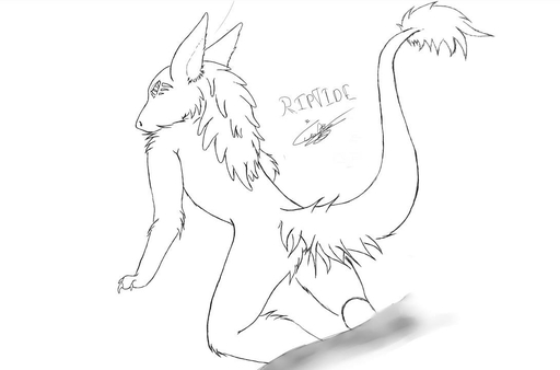 black_and_white butt facial_markings fur hair head_markings looking_back male mammal markings monochrome nude raised_tail riptide-sergal sergal simple_background sketch solo // 1090x720 // 44KB