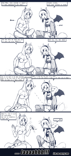 anthro bra breasts canid canine canis clothing collar comic domestic_dog duo english_text engrish female genitals hair hi_res holidays husky legwear mammal membrane_(anatomy) membranous_wings monochrome naomi_(qew123) nnecgrau nordic_sled_dog pain panties pussy pussy_tape sibling sister sisters smile spitz stockings tape text underwear wings wolf zoe_(nnecgrau) // 960x2100 // 926.7KB