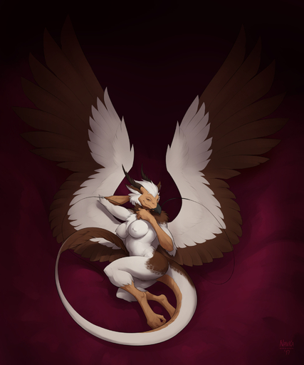 2017 accipitrid accipitriform anthro avian barbel_(anatomy) barely_visible_genitalia barely_visible_pussy beak bedroom_eyes big_breasts biped bird bird_feet black_beak breasts brown_body brown_feathers brown_fur brown_wings digital_media_(artwork) dragon eastern_dragon egyptian_vulture eva_(ozawk) feathered_dragon feathered_wings feathers female fingers flesh_whiskers fur genitals hair half-closed_eyes hi_res horn hybrid looking_at_viewer lounging lying narrowed_eyes naturally_censored navel nawka nipple_tuft non-mammal_breasts nude old_world_vulture on_side orange_eyes pinup pose pussy scuted_arms scutes seductive solo spread_wings tail_tuft talons tuft vulture white_body white_feathers white_fur white_hair white_wings wings // 1667x2000 // 1.0MB