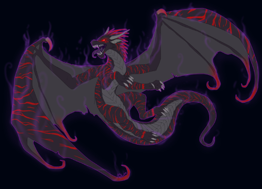 2018 ambiguous_gender black_background citrinelle claws digital_media_(artwork) dragon feral hi_res horn membrane_(anatomy) membranous_wings open_mouth red_eyes scalie simple_background solo teeth tongue western_dragon wings // 2342x1697 // 1.9MB