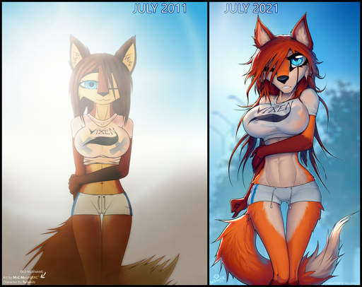 abs anthro big_breasts big_eyes blue_eyes bottomwear breasts canid canine cassandra_(tailsrulz) clothing crop_top curvy_figure female fluffy fluffy_tail fox fur hair hotpants light long_hair macmegagerc mammal open_mouth orange_body orange_fur orange_hair pasties red_body red_fur red_hair shirt shorts slim solo sunlight tall tape thigh_gap topwear translucent translucent_clothing translucent_topwear white_body white_fur // 1280x1014 // 286.3KB