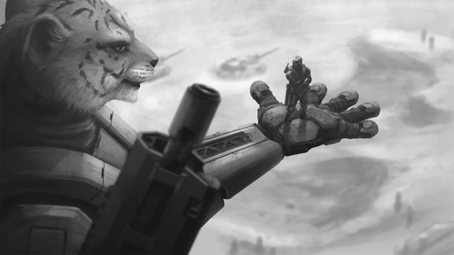 16:9 2019 ambiguous_gender anthro armor blurred_background body_armor cheetah clothed clothing duo felid feline fully_clothed fur greyscale gun high-angle_view holding_character holding_gun holding_object holding_weapon humanoid inner_ear_fluff ipoke looking_at_another macro mammal monochrome outside ranged_weapon tuft weapon widescreen // 1280x720 // 579.2KB