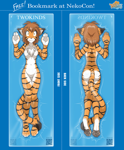 anthro blank_stare blue_background bookmark breasts brown_hair butt casual_nudity chest_tuft conditional_dnp digitigrade featureless_breasts featureless_crotch felid female flora_(twokinds) front_view fur hair keidran mammal multicolored_body multicolored_fur nude orange_body orange_fur pantherine pawpads qr_code rear_view simple_background solo striped_body striped_fur stripes tiger tom_fischbach tuft twokinds webcomic webcomic_character white_body white_fur // 600x725 // 244.5KB