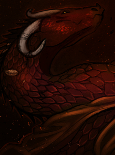 2019 curved_horn deviant-soulmates dragon headshot_portrait hi_res horn portrait red_body red_scales scales // 1200x1618 // 2.4MB