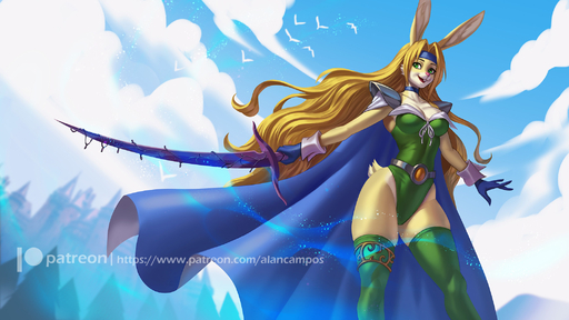 2020 alanscampos alternate_species ambient_bird anthro avian bird blonde_hair breasts buckteeth castle celes_chere cleavage clothed clothing cloud digital_media_(artwork) female furrification green_eyes hair hi_res holding_object holding_sword holding_weapon lagomorph leporid long_hair mammal melee_weapon open_mouth open_smile rabbit shoulder_pads sky smile solo sword teeth text url video_games weapon // 2100x1181 // 460.2KB